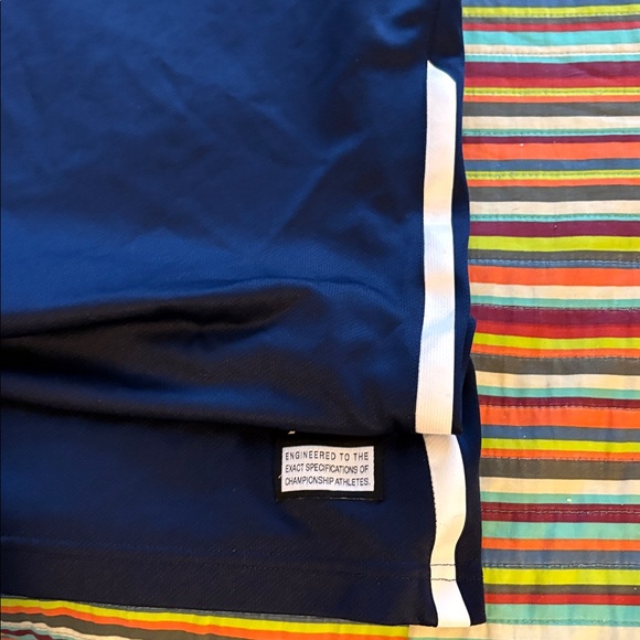 Nike sleeveless jersey blue white rubberized stripes on the side size 2XL - Picture 8 of 12